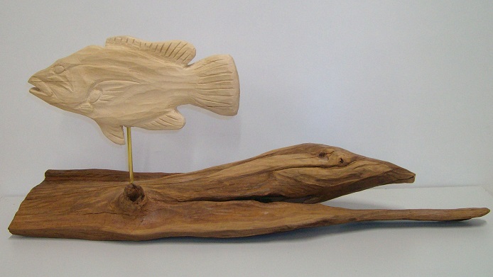 Fisch auf Holz Fisch auf Holz